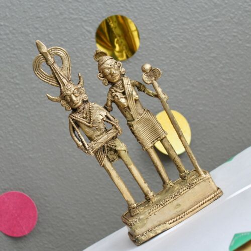 Vecchia statua tribale africana re e regina, statuina caccia vintage fatta a mano rara - Foto 2 di 7
