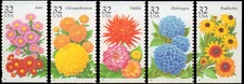 US #2993-2997 MNH 1995 Garden Flowers [Booklet Singles]