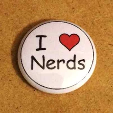 1 Inch I Heart Love Nerds Button Pin Pinback
