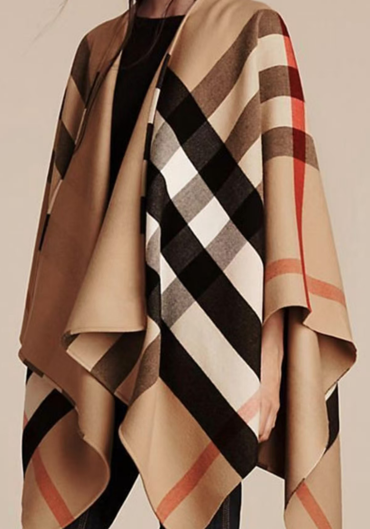 Burberry FW20 Wool Check Reversible Cape Poncho Women's Burberry FW20 Wool Check Reversible Cape Poncho Women's