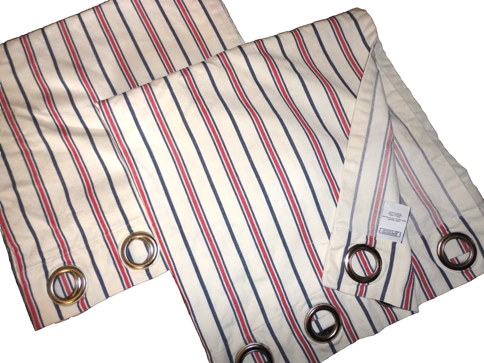 RALPH LAUREN AMERICAN LIVING AMERICAN RED WHITE BLUE (2) GROMMET PANELS 41X 84 - Image 3 of 4