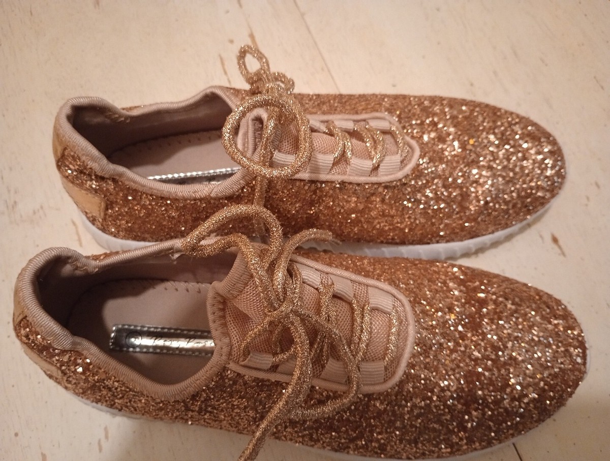 Roxy Rose Women's Size 8 Sneakers Glitter Gold Gently Worn | eBay