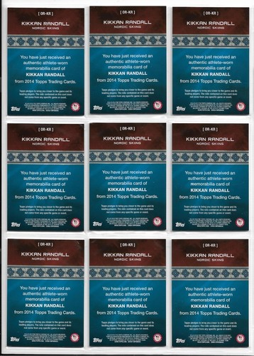 (9) 2014 TOPPS OLÍMPICO KIKKAN RANDALL RELIQUIA LOTE ~ ESQUÍ NÓRDICO - Imagen 2 de 2