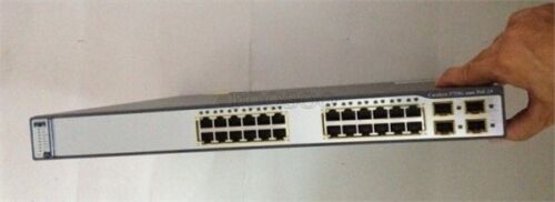 Used Cisco Systems WS-C3750G-24PS-S 24 Port 10/100/1000T Poe 4 Sfp Network gl - Afbeelding 1 van 2