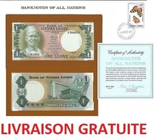 1 LEONE SIERRA 1981 BILLET NEUF/UNC + ENVELOPPE ET TIMBRE DU PAYS BANK NOTES 