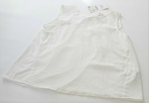 Zara moda blusa de mujer chica blanca sin mangas cuello redondo tirantes  talla S | eBay