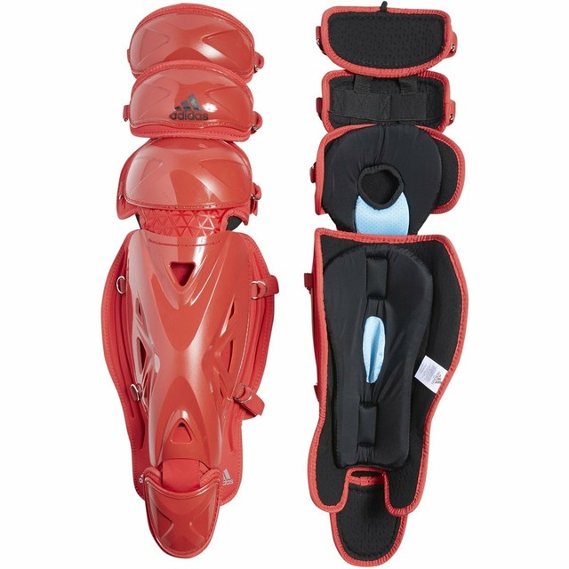 Adidas Pro Series Baseball Catchers Leg Guards 2.0 S98306 Red 15.5" New