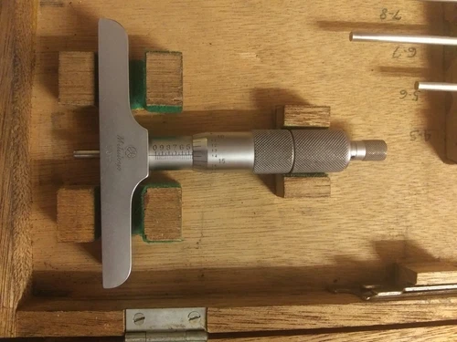 MITUTOYO 0-12 Inch DEPTH MICROMETER SET NO 129-150 w/ CASE