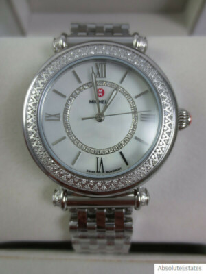 NEW Michele Silver Diamond Caber Mid Ladies Watch  display picture 1