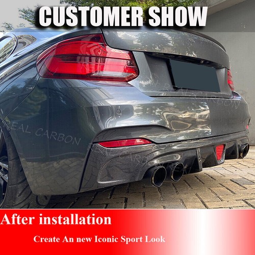 For BMW M235i M240i F22 F23 2014-2019 REAL CARBON Rear Bumper Diffuser Lip W/Led - Foto 9 di 19