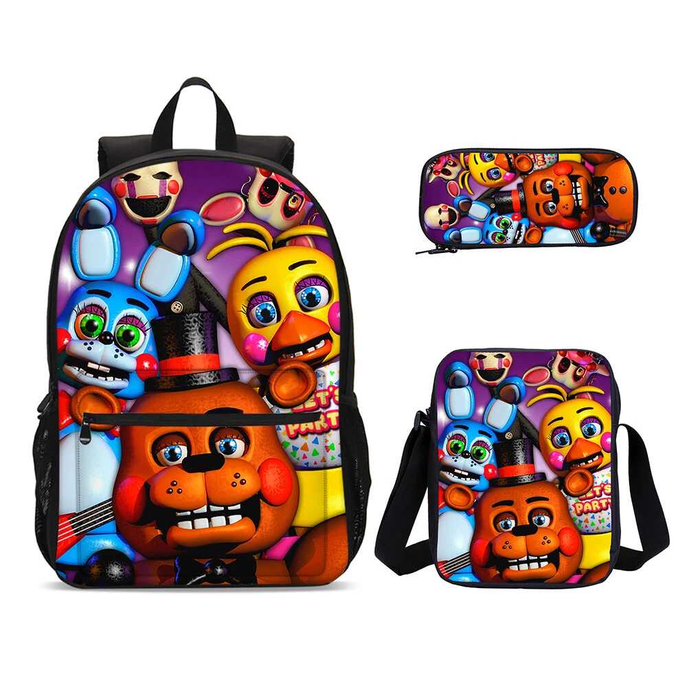 Five Nights at Freddy's Cartoon Backpack Set for Boys and Girls