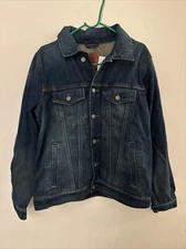 Abercrombie & Fitch Mens Medium Blue Washed Trucker Jean Jacket Size M