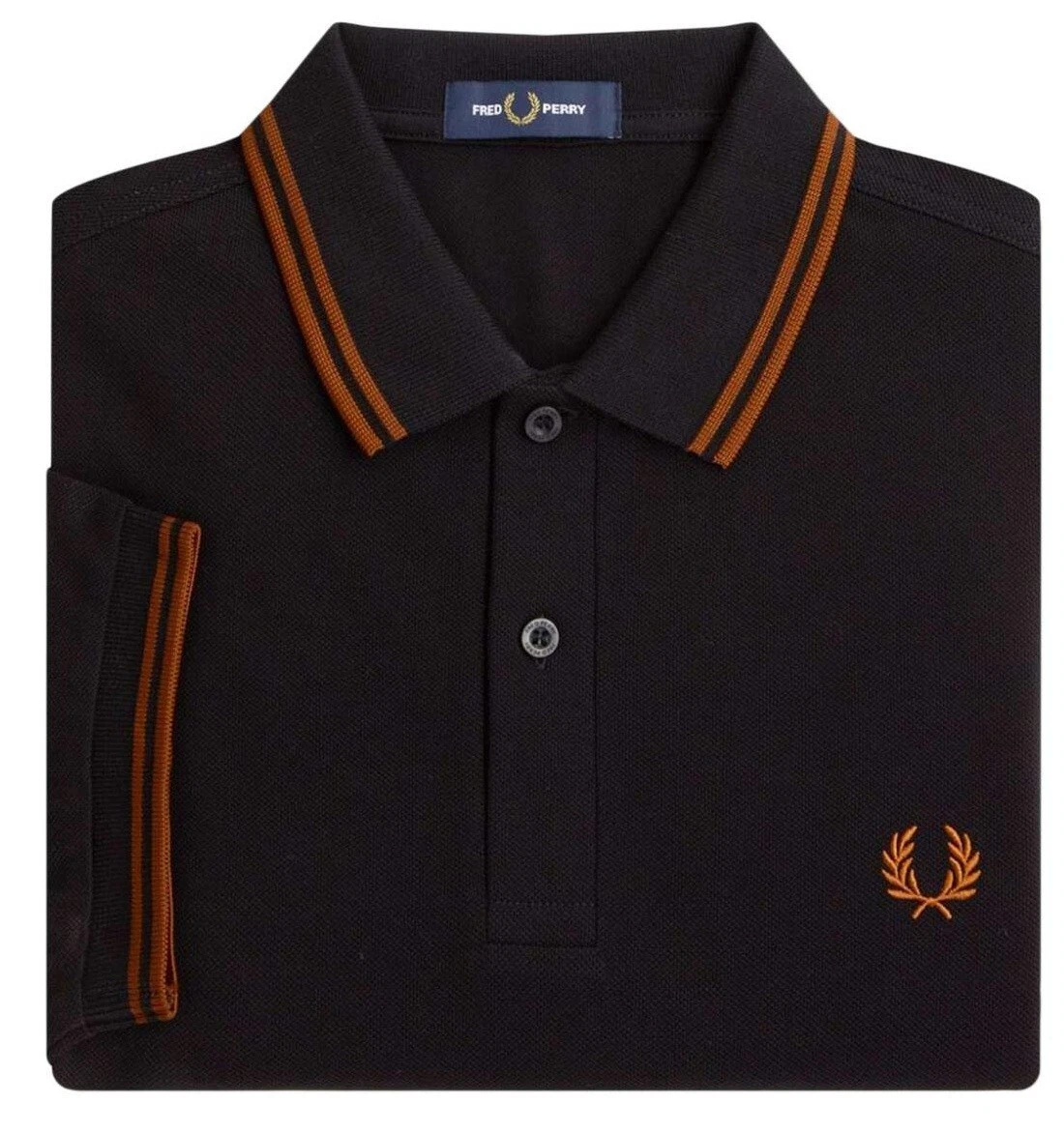 FRED PERRY TWIN TIPPED POLO SHIRT M3600 U35 BLACK/WHISKY BROWN NEW WITH TAGS
Opens in a new window o