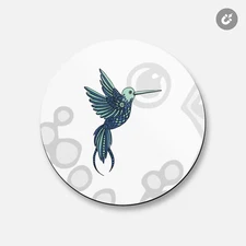 Patterned Colibri Bird Animal | 4'' X 4'' Round Decorative Magnet