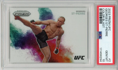 2023 Panini Prizm Georges St Pierre Color Blast #2 PSA 10 HOF