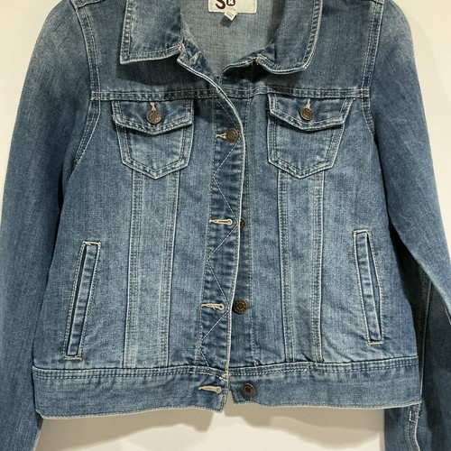 Girls Junior Size Large So Jean Jacket Denim Button Up Long Sleeve - Picture 2 of 8