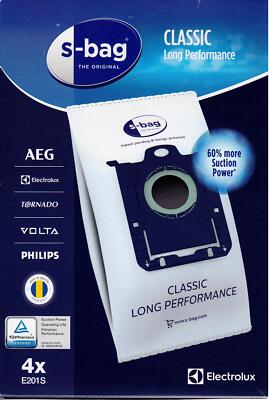 AEG Electrolux 4 Staubsaugerbeutel E201S S-Bag Long Performance, Nr.: 9001684589