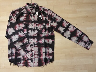 AMIRI Watercolor Plaid Casual Hemd Gr. L; Neu! UPE 800,  