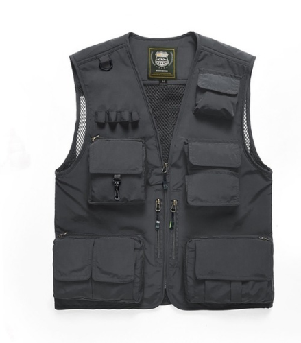Large Size Men Multi-pocket Quick Dry Vest Outdoor Travel Hiking Camping Fishing - Picture 9 of 21