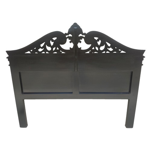 Solid Mahogany Wood Chippendale Bed Head Queen size Antique style - Picture 9 of 11