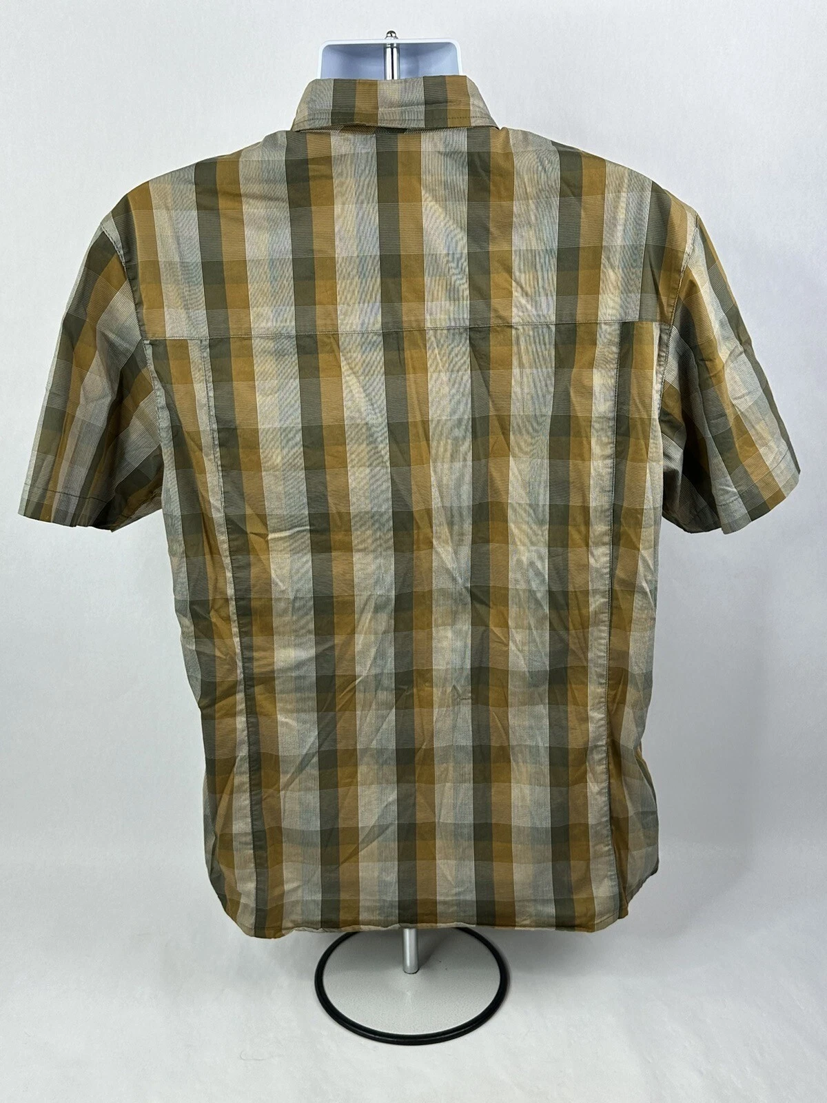 arcteryx plaid pocket logo s/s button up shirt