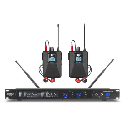 UHF Dual Channels Wireless In Ear Monitor System for Stage Monitoring Headphones