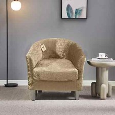 Tub Chair Velvet Faux Leather Armchair for Dining Living Room Home Office Cafe