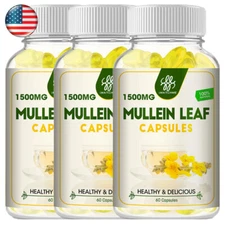 1~3 x Mullein Leaf Capsules For Lung Cleanse Detox Herbal Dietary Supplement