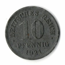 10 Pfennig 1921 - Dt. Kaiserreich - Zink - KM# 26 - Erhaltung - bitte w&auml;hlen -