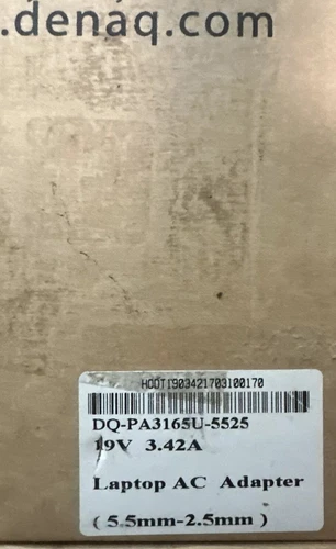DENAQ DQ-PA3165U-5525 65W 19V AC Power Adapter Charger Select Toshiba Laptops - Picture 2 of 5