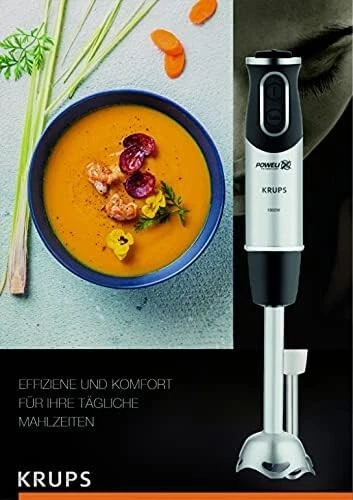 Batidora de mano Krups HZ656815, 1000 W, 20 ajustes de velocidad (enchufe europeo) Foto 3 de 4