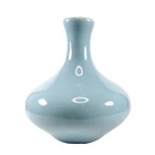 Vtg 2003 Royal Haeger for Crate & Barrel Light Blue Aqua Nina 5" Squat Bud Vase