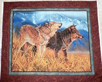 Territorial Trail Wall Hanging Wolf Fabric Panel Quilt Top Wild Wings Fabric Territorial Trail Wall Hanging Wolf Fabric Panel Quilt Top Wild Wings Fabric