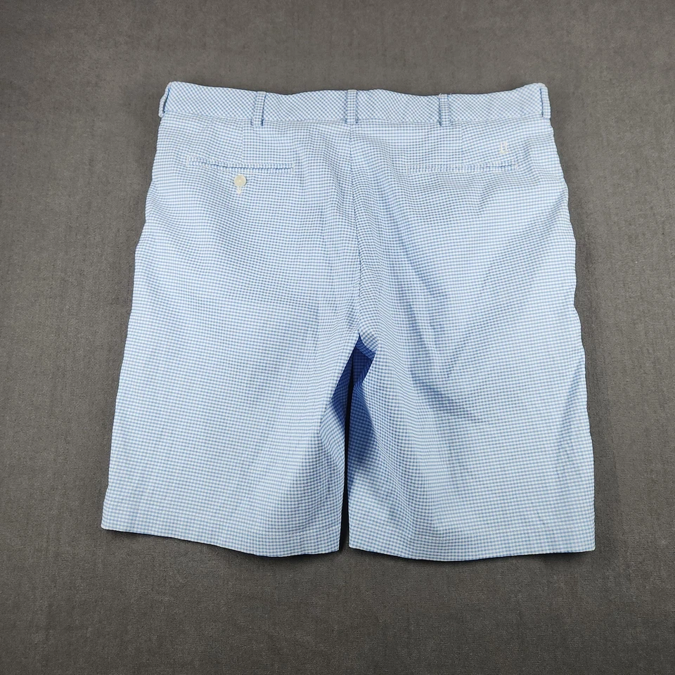 Pantalones cortos de golf Walter Hagen para hombre talla 38 azul a cuadros entrepierna delantera plana 10" Foto 2 de 4