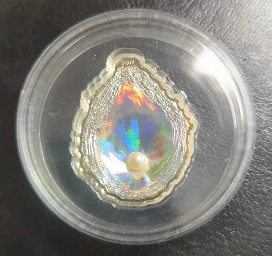 2011 Oyster And Pearl $5 Silver Republic Of Palau Coin W/Box & COA RARE - Image 2 of 4