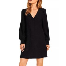 BB DAKOTA STEVE MADDEN Ruston Mini Dress Small Black Textured Smocked NWOT