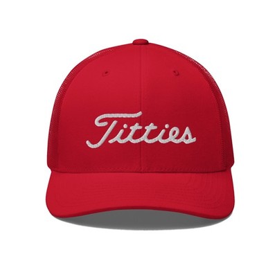 Titties Embroidered Logo Golf Hat Funny Golf Hat Golf Player Trucker Cap