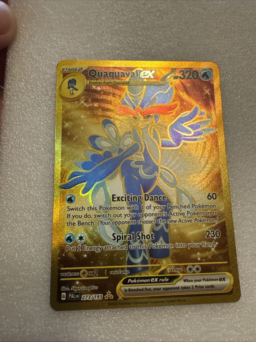 Quaquaval ex 273/193 Pokemon Sv02: Paldea Evolved Gold Holo - NM Quaquaval ex 273/193 Pokemon Sv02: Paldea Evolved Gold Holo - NM