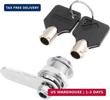 16mm Zinc Cam Lock with 2 Keys - Tubular Lock for Cabinet, Mailbox, Drawer, Ward