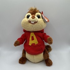 Alvin TY Beanie Babies Plush Toy Chipmunk With Tag 2008 7" Tall Hoodie