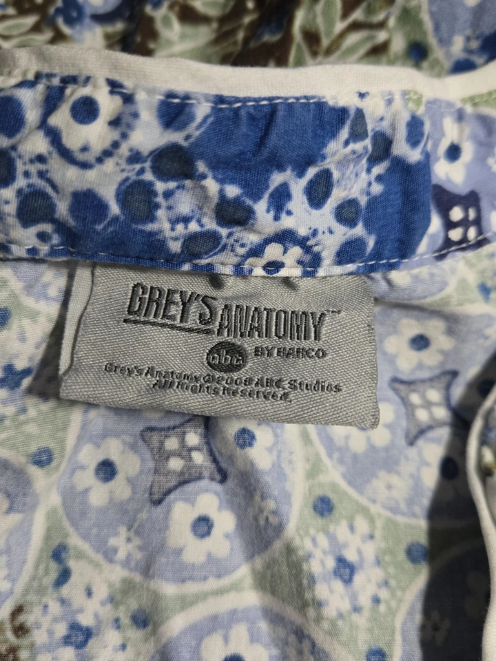 Grey's Anatomy Scrub Top size 3X-Kimono Style w/2 side Pockets-Chest 29"/L 29" - Image 3 of 4
