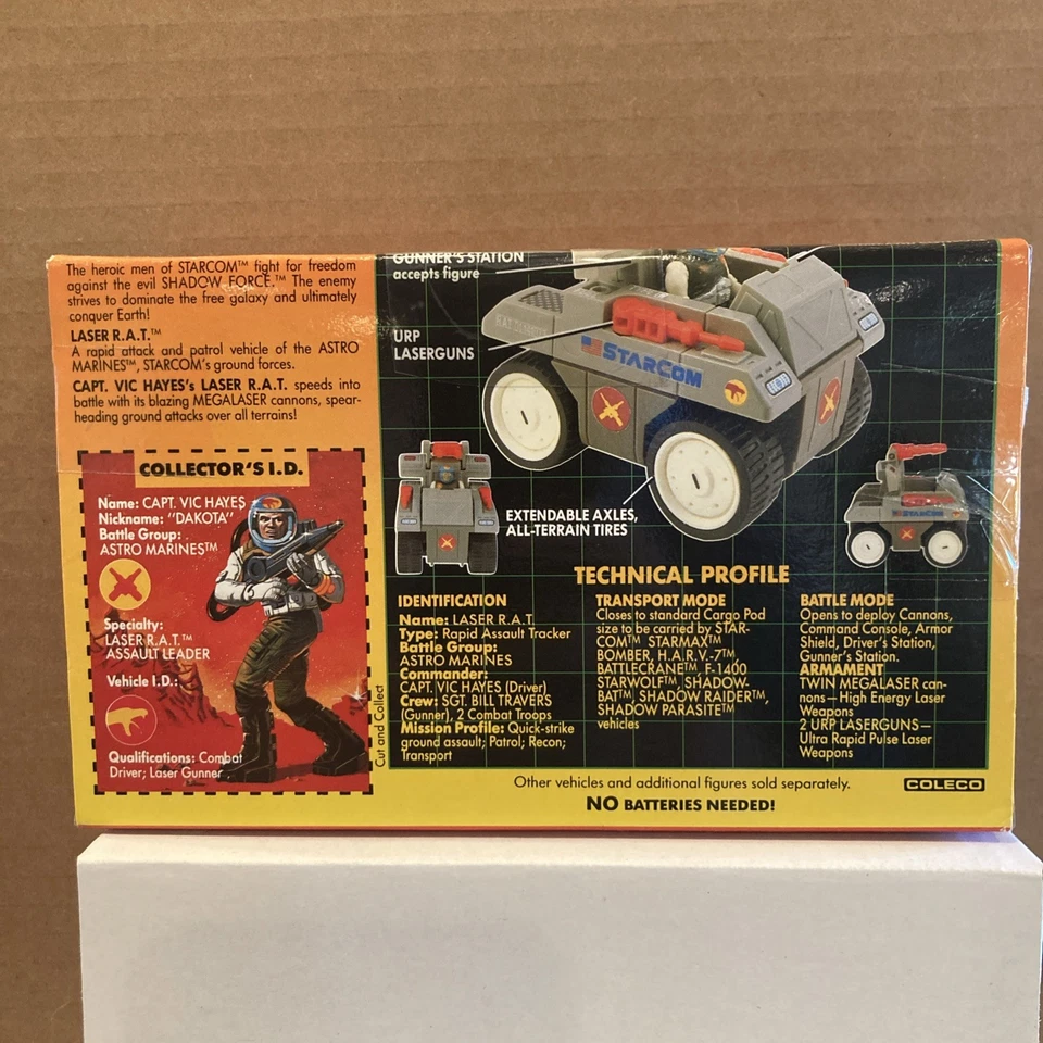 Laser R.A.T. Starcom 1986 Coleco Vintage Figura de Acción Vehículo NUEVO SELLADO Foto 2 de 4
