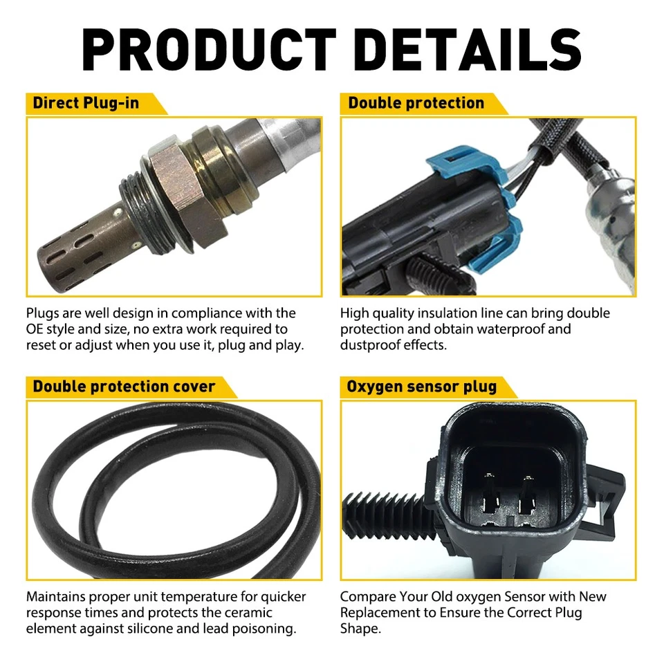 2PCS Up+Downstream O2 Oxygen Sensor For 2008 2009 2010 Saturn Sky Base 2.4L USA - Imagem 4 de 4