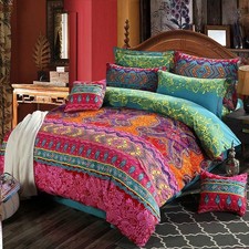 Loussiesd Bohemian Duvet Cover Set Boho Exotic Double Size Double, Pattern 2 