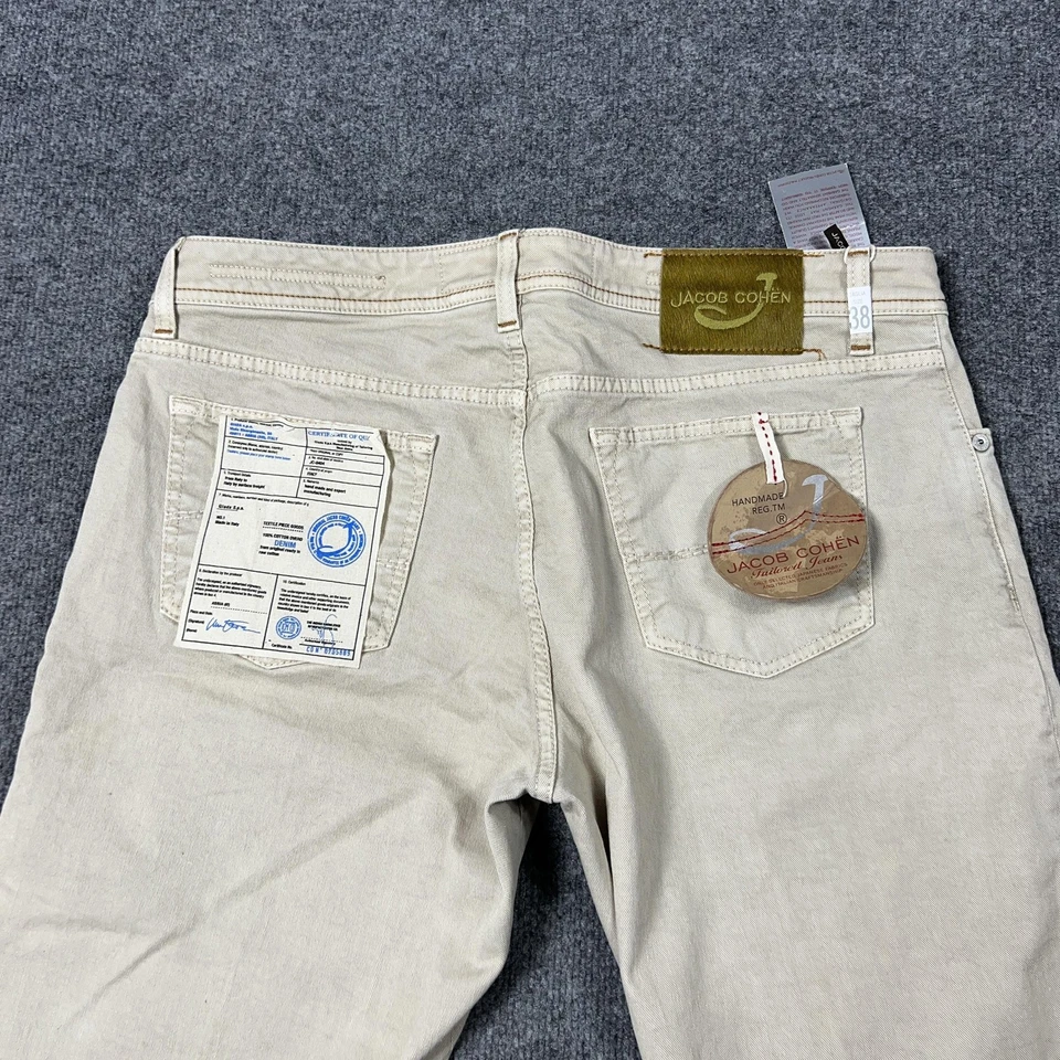 Jacob Cohen Jeans Mens 38 Beige J688 Comfort Made in Italy Stretch Denim Luxury - Image 3 of 4
