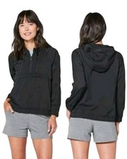 Lululemon Pack Light Pullover Hoodie Womens Sz 6 Black 1/2 Zip Packable Jacket