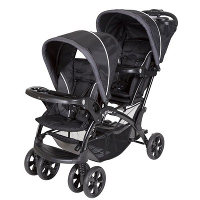 Sit N' Stand Double Stroller in Onyx - Versatile & Safe for Growing Families