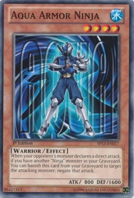 3 x Aqua Armor Ninja - SP13-EN017 - Common - 1st Edition Near Mint, English YGO