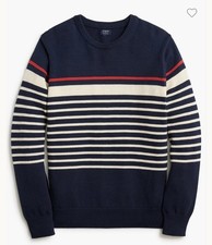 Boys J Crew Crewcuts Sweater Sz XL 12-14 Striped Red White Blue Cotton 100