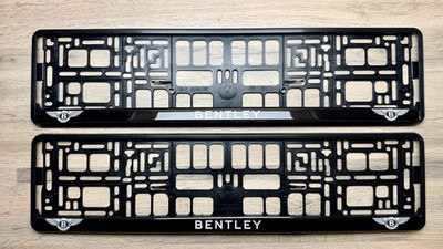 X2 BENTLEY GEL GEWÖLBT Auto Nummernschild Rahmen Einfassung Halter ORIGINAL